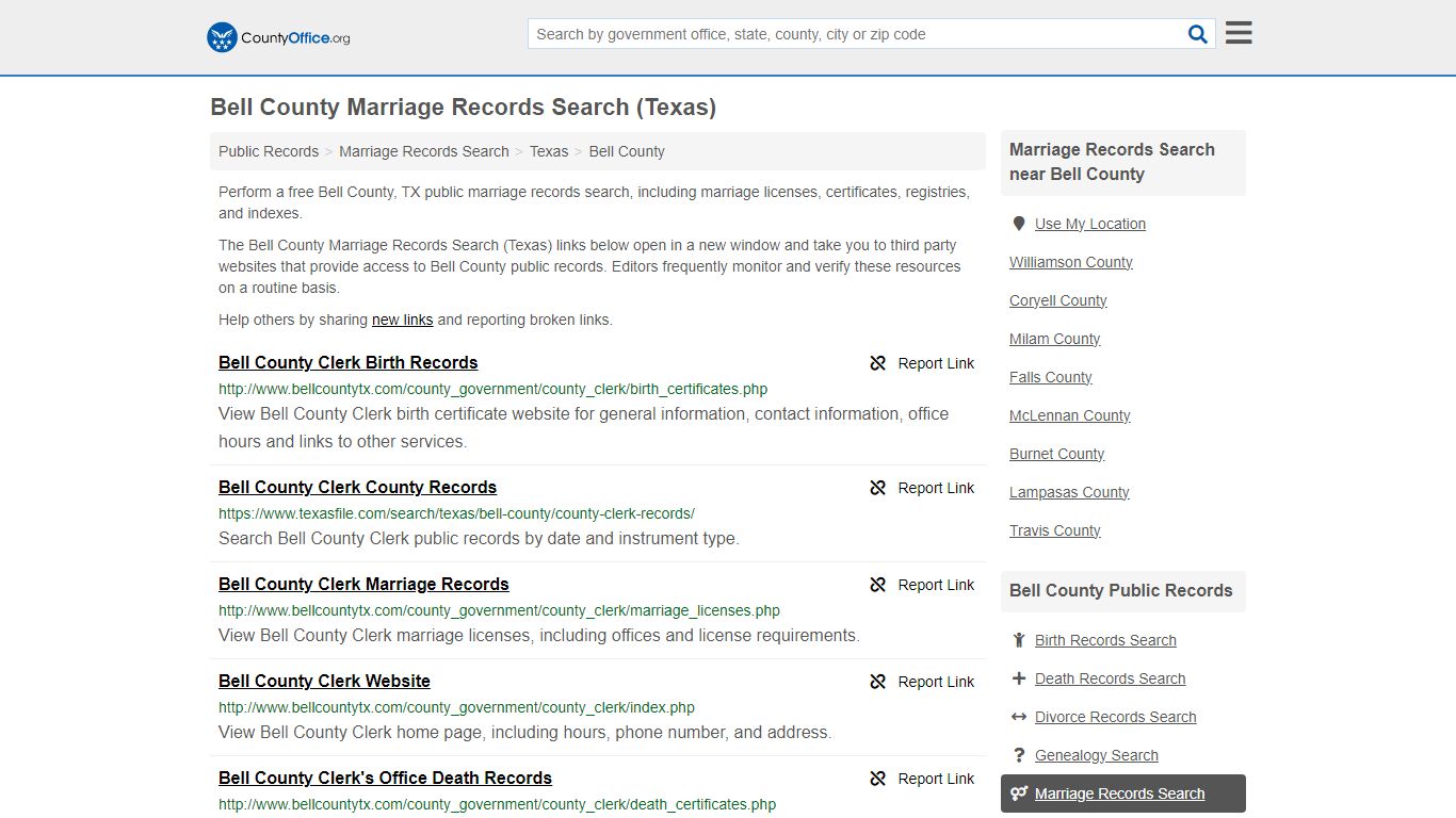 Marriage Records Search - Bell County, TX (Marriage Licenses ...