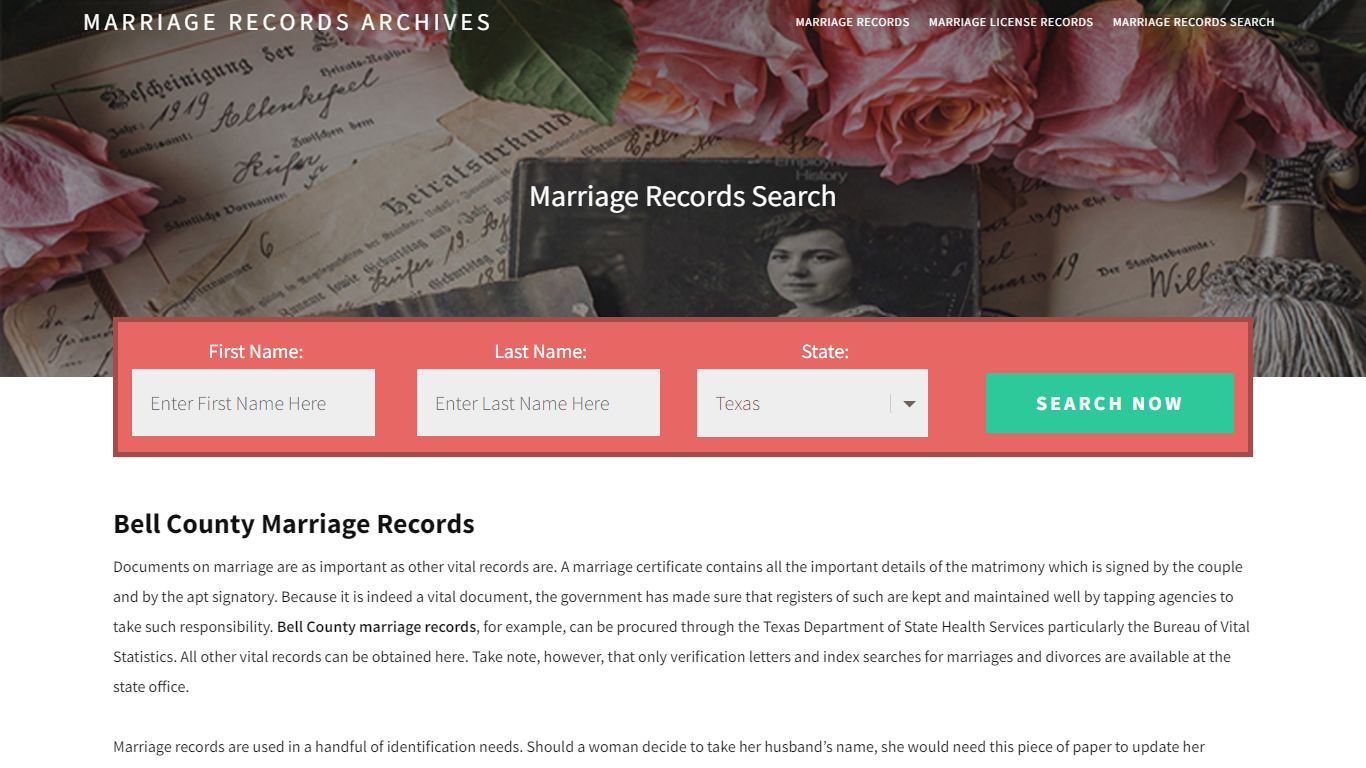 Bell County Marriage Records